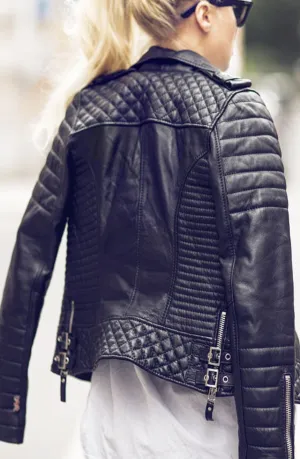 Elektra Black Leather Jacket Women