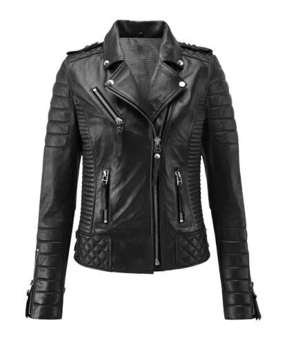 Elektra Black Leather Jacket Women
