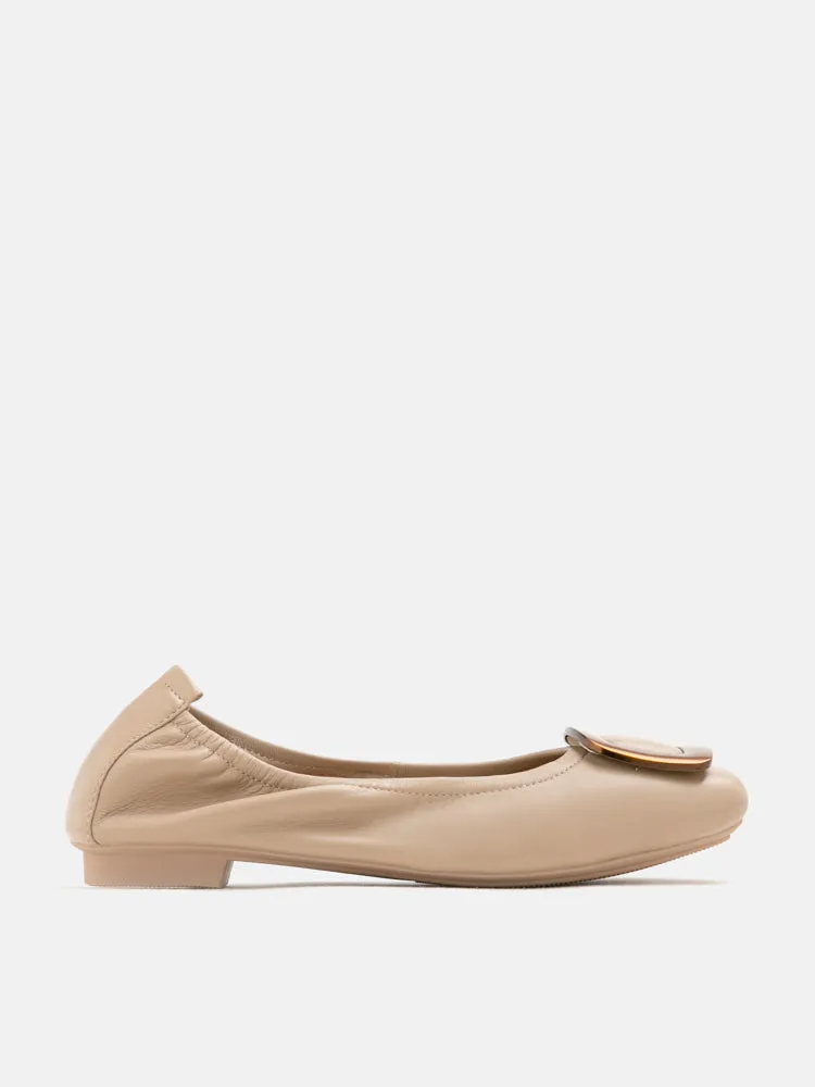 Esda Brass Square Toe Flats