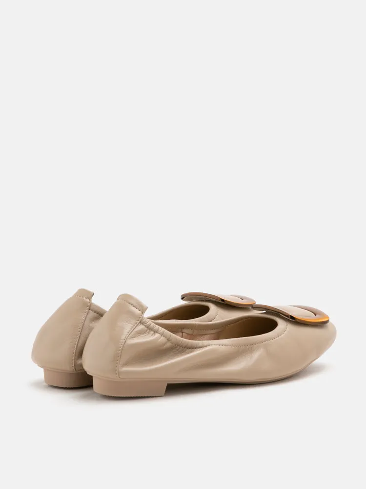 Esda Brass Square Toe Flats