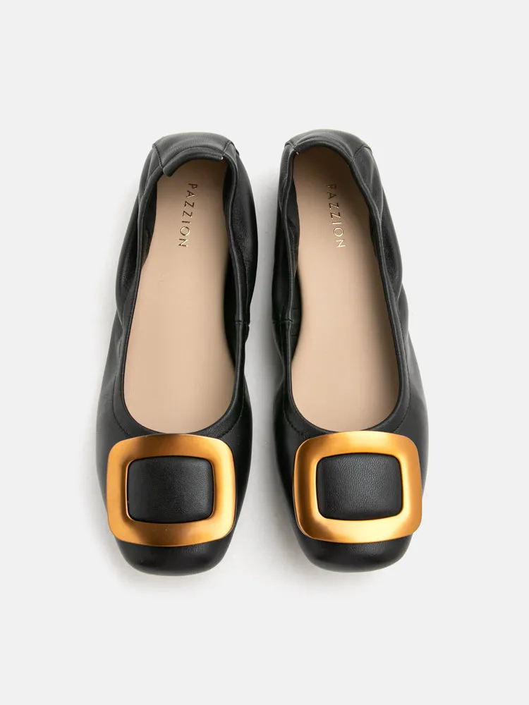 Esda Brass Square Toe Flats