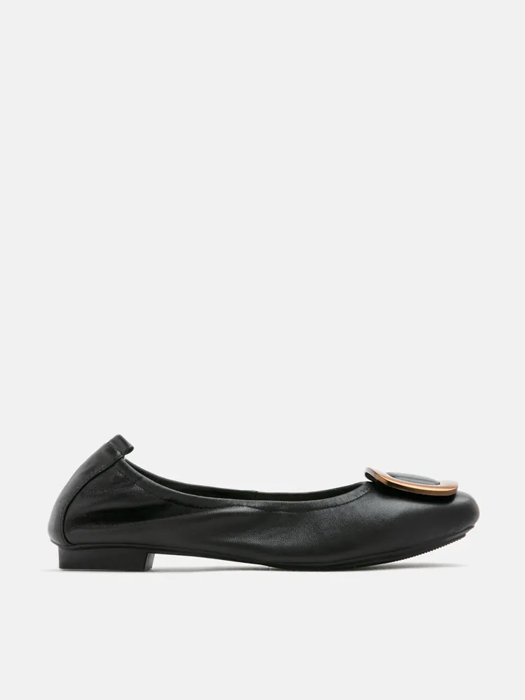 Esda Brass Square Toe Flats