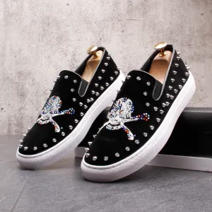 European And American Men's Skull & Bone Fashion Skull Casual Shoes