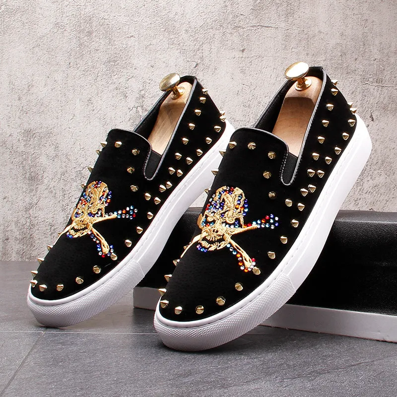 European And American Men's Skull & Bone Fashion Skull Casual Shoes