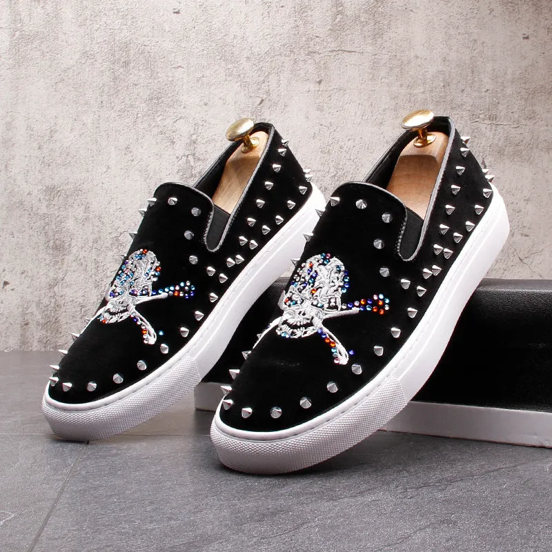 European And American Men's Skull & Bone Fashion Skull Casual Shoes