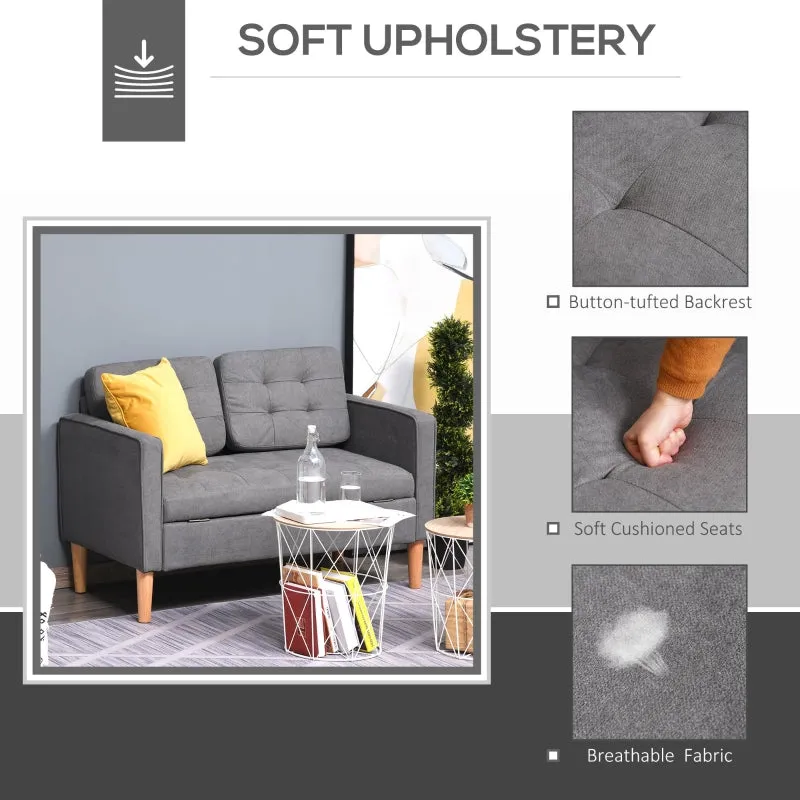 Fabric Couch With Storage (Grey)