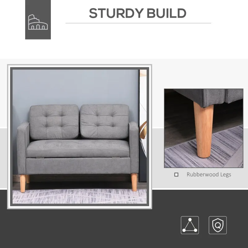 Fabric Couch With Storage (Grey)