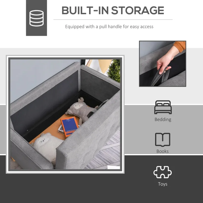 Fabric Couch With Storage (Grey)