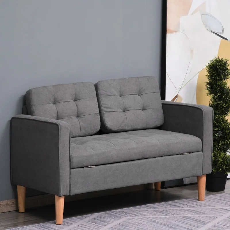 Fabric Couch With Storage (Grey)