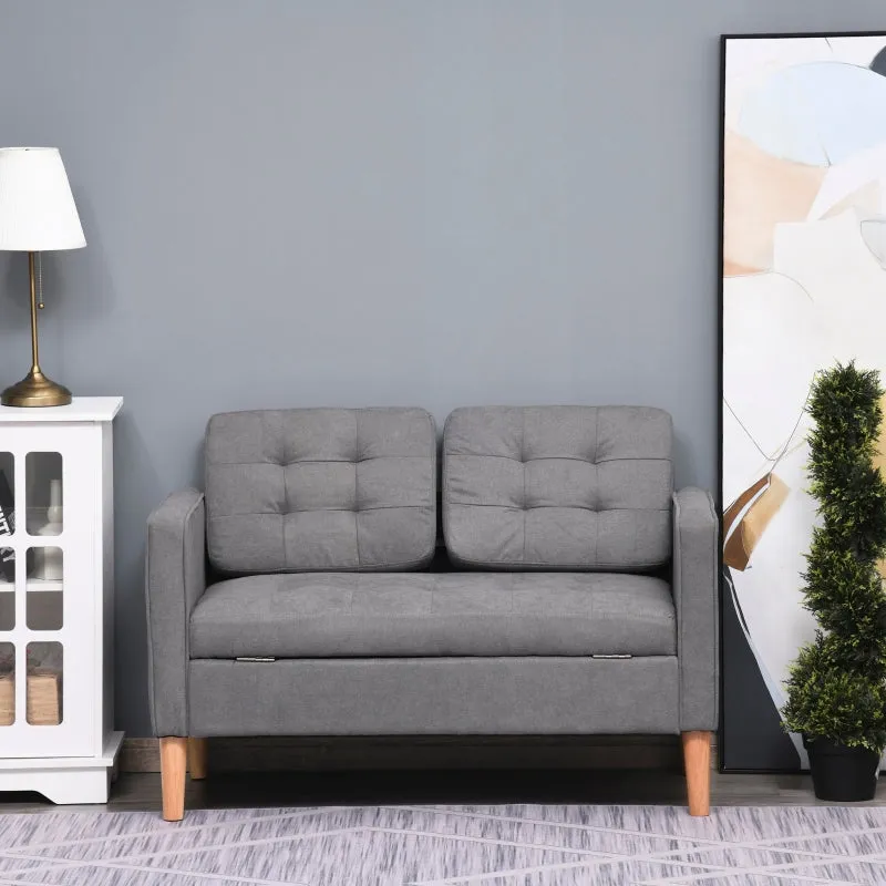 Fabric Couch With Storage (Grey)