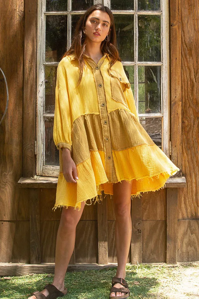 Fall In Colorblock Dress