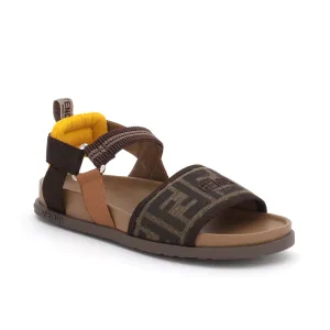 Fendi Kids FF Jacquard Fabric Sandals