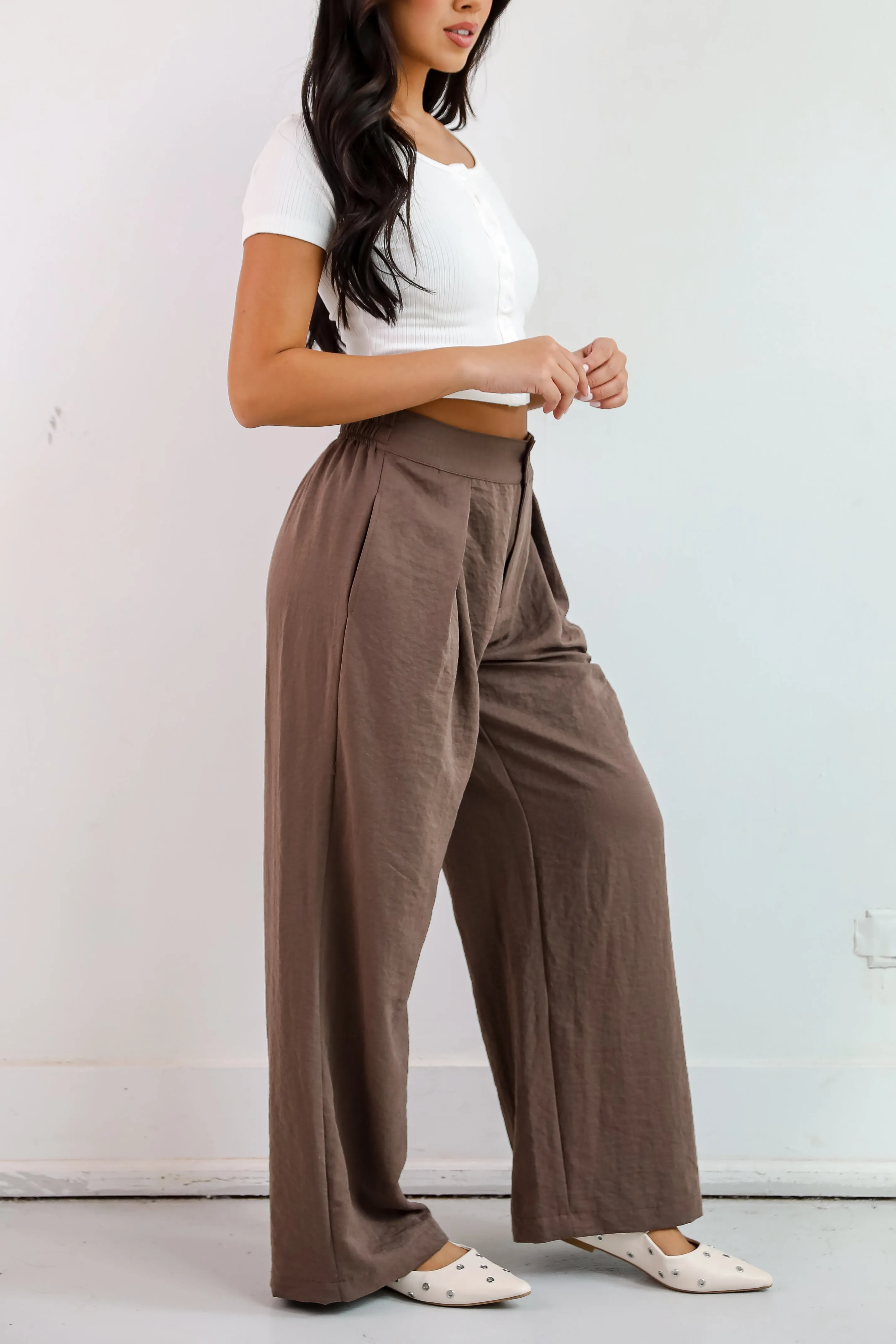 FINAL SALE - Chic Splendor Brown Trouser Pants