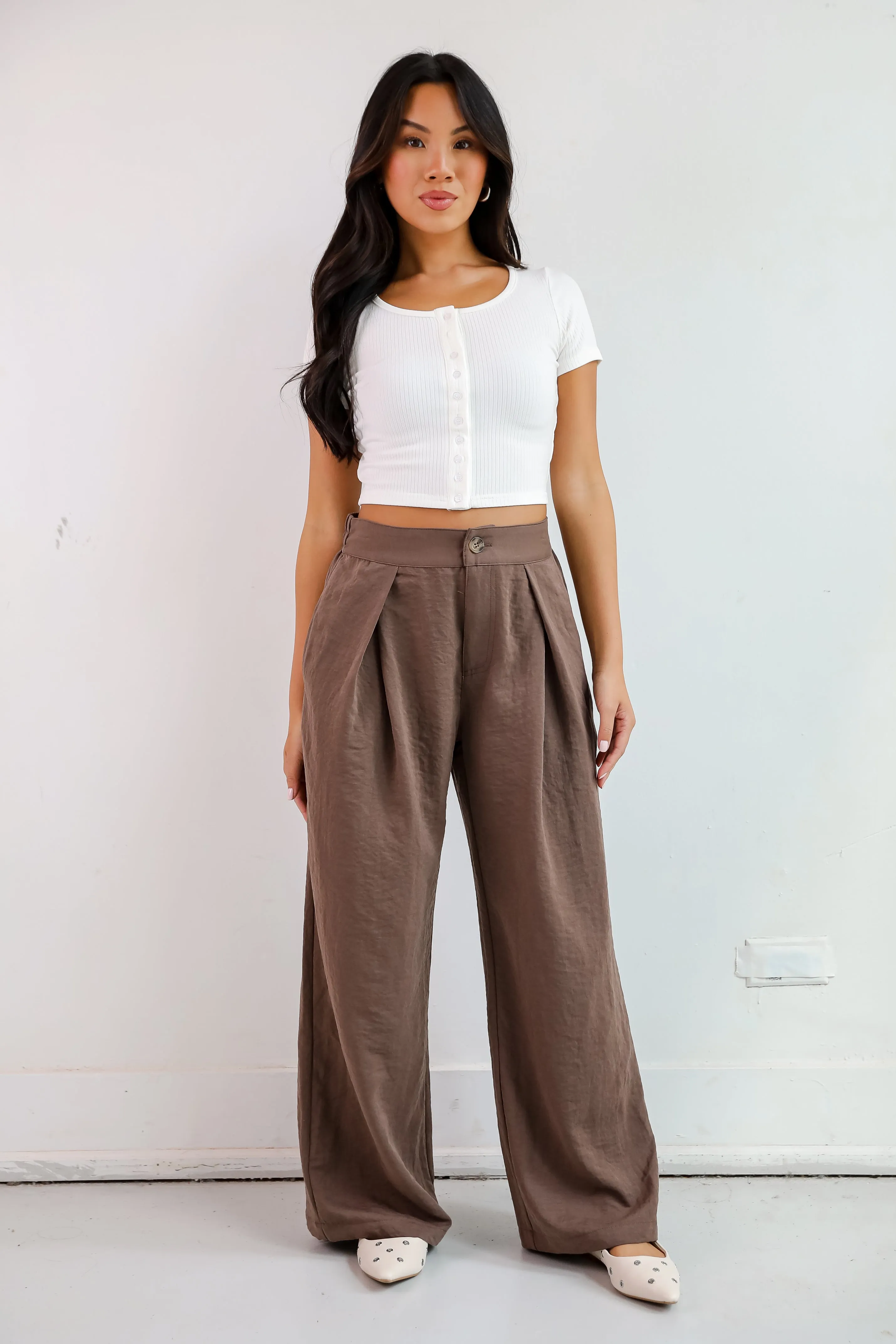 FINAL SALE - Chic Splendor Brown Trouser Pants