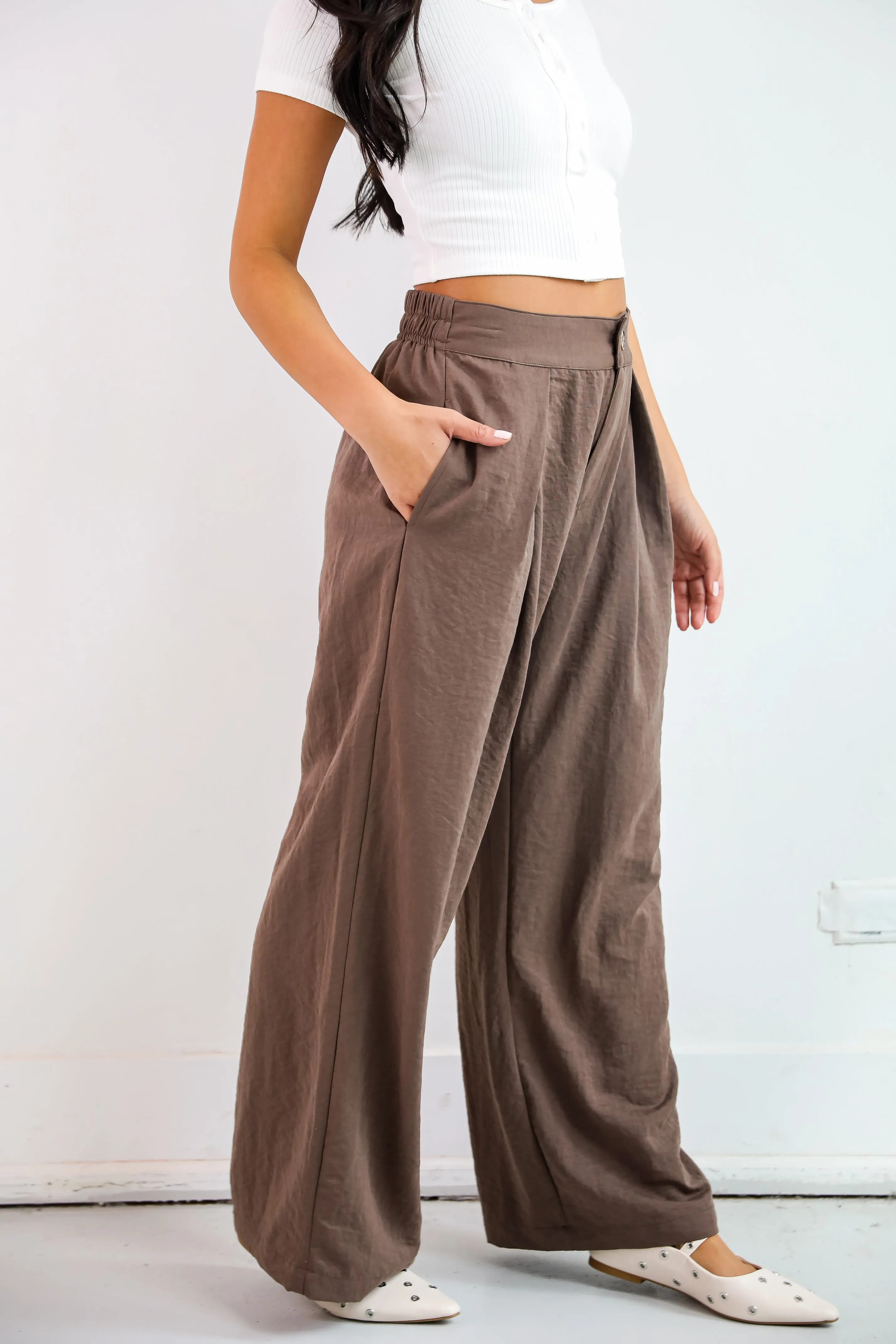 FINAL SALE - Chic Splendor Brown Trouser Pants