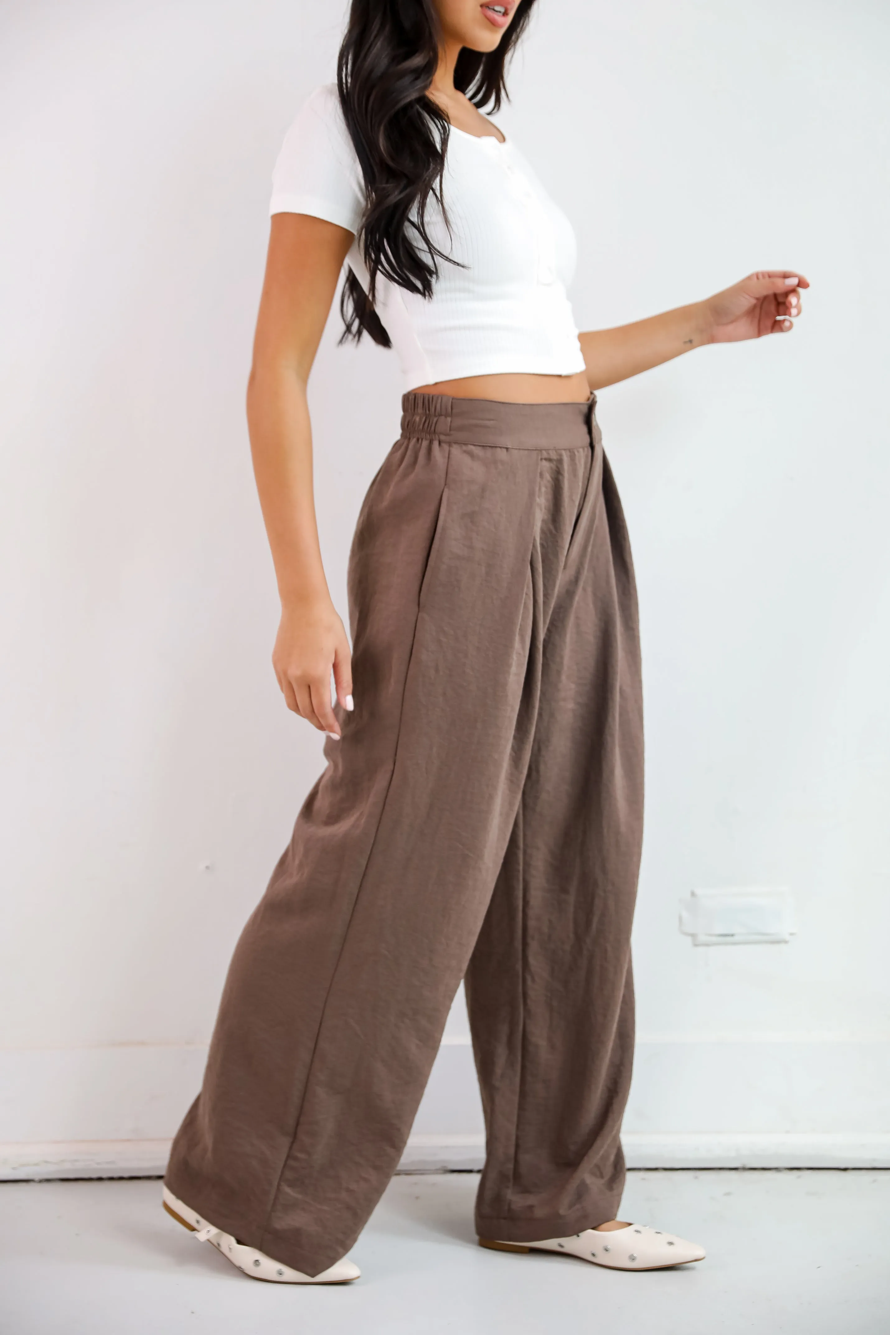 FINAL SALE - Chic Splendor Brown Trouser Pants