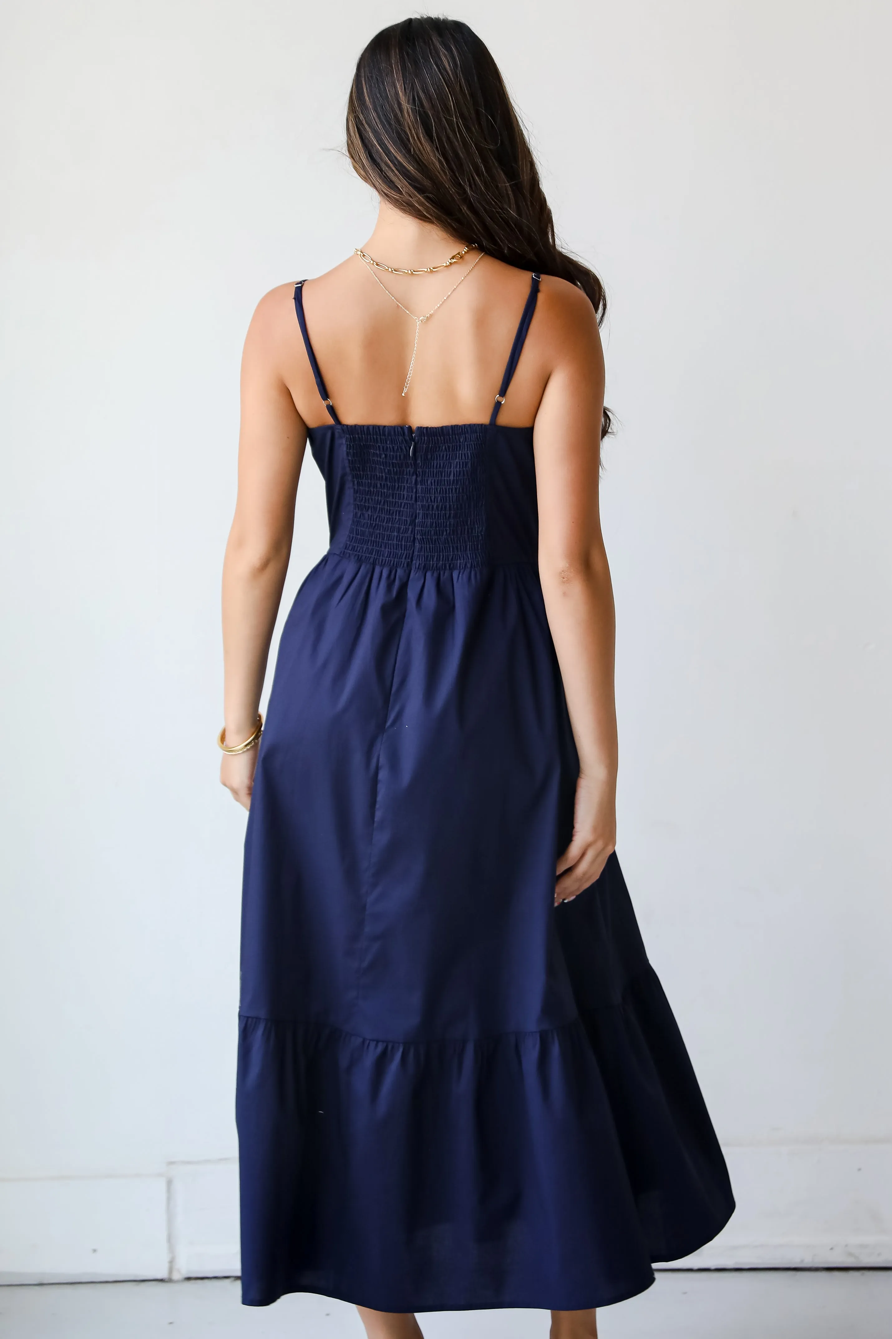 FINAL SALE - Timeless Disposition Navy Midi Dress