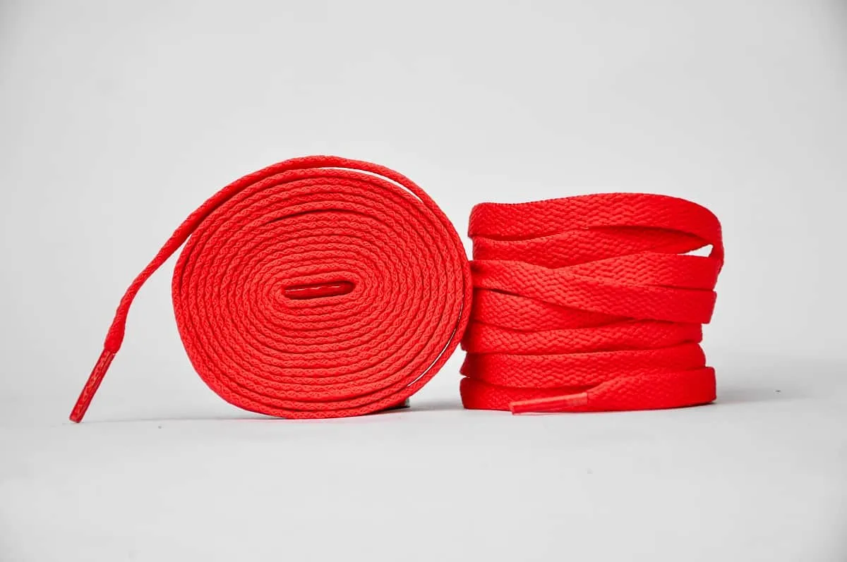 Flat Sneaker Laces- Red | Jordan laces | AJ1 Laces | Kicks Machine