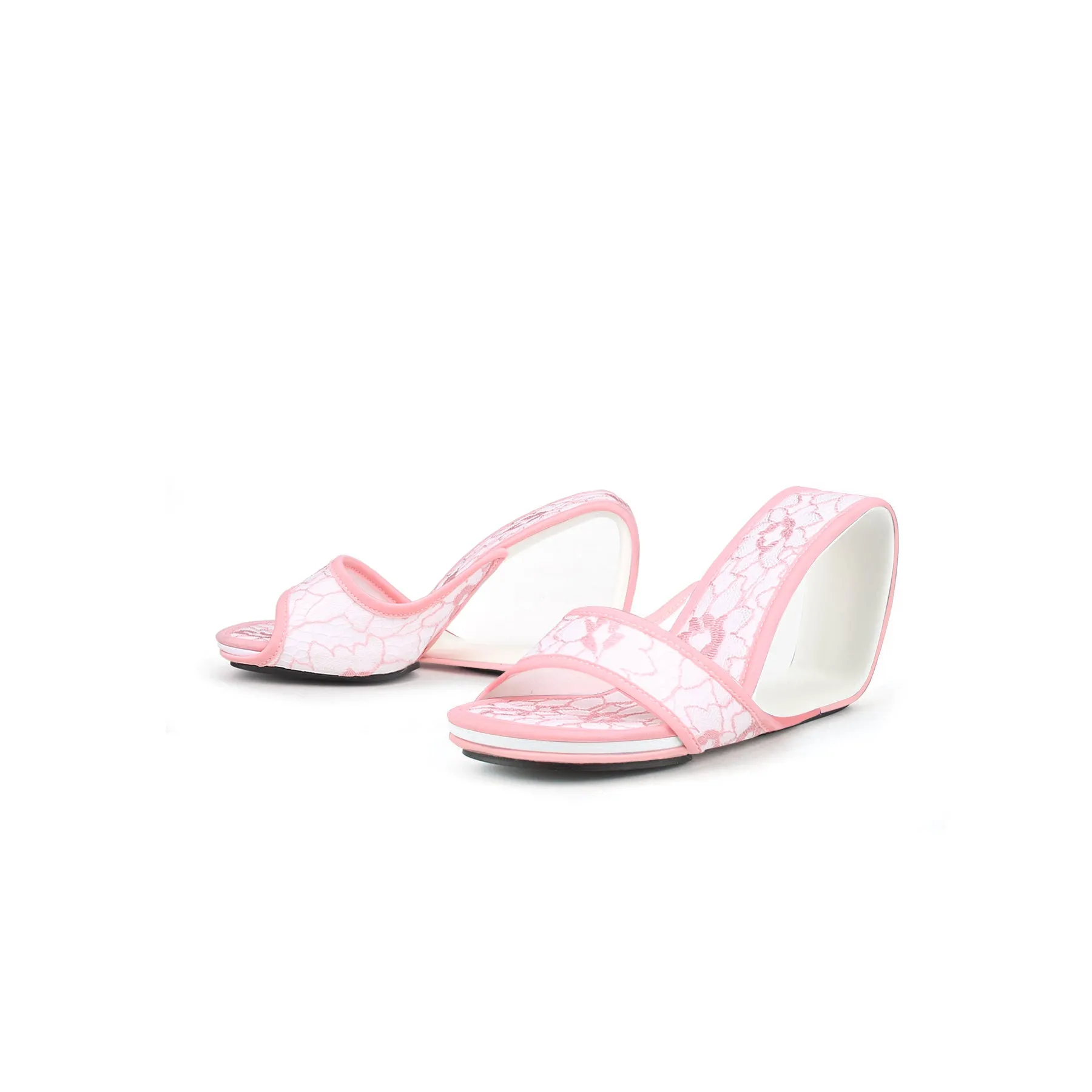 Floral Lace High-Heel Hollow Wedges