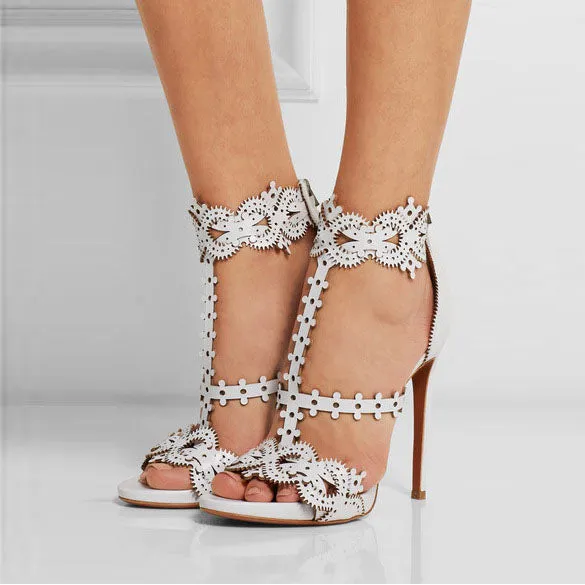 Gear Simple Style Open Toe Straps Stiletto High Heel Sandals