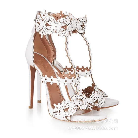 Gear Simple Style Open Toe Straps Stiletto High Heel Sandals