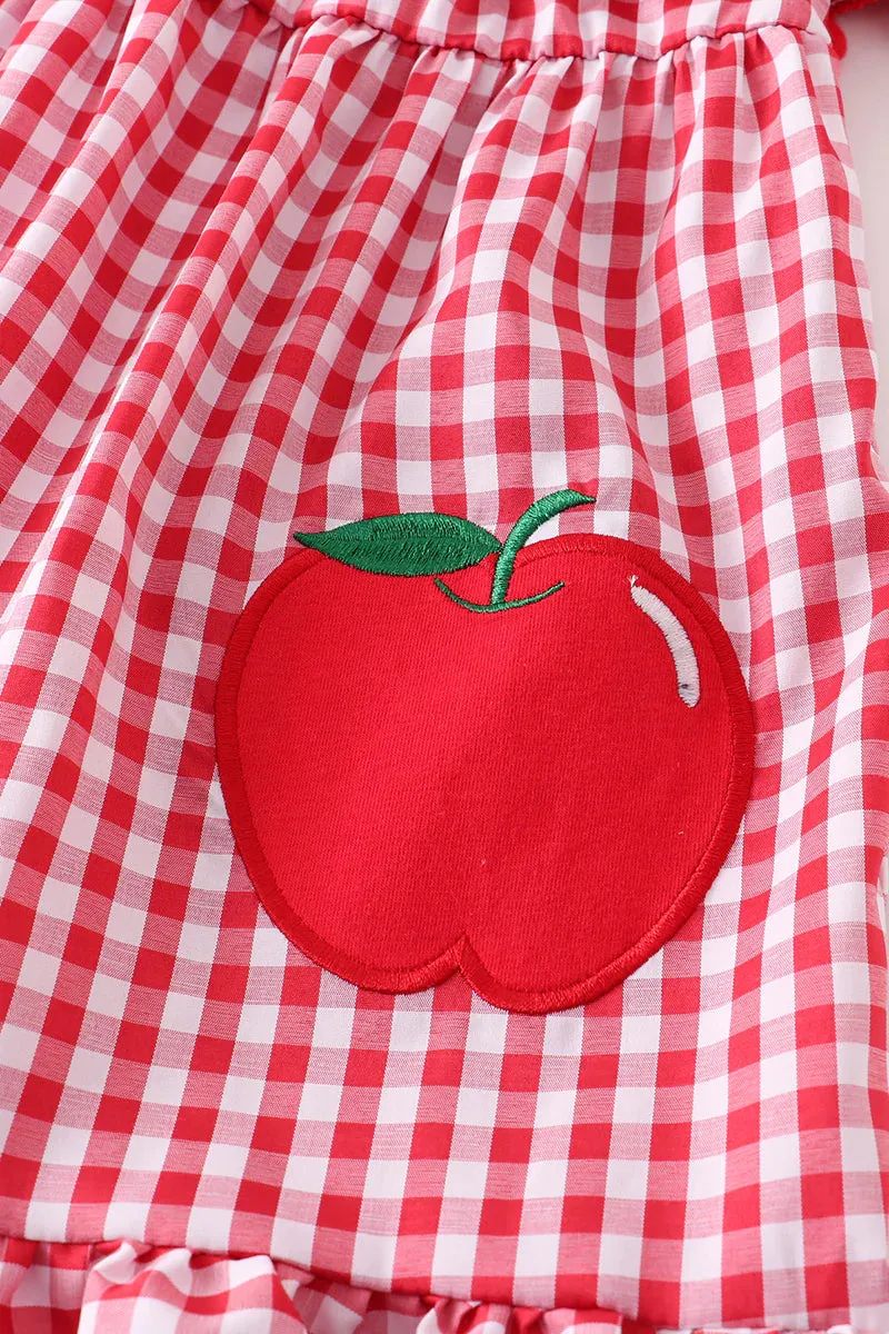 Girls Apple Gingham Dress