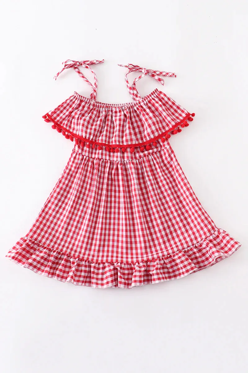 Girls Apple Gingham Dress
