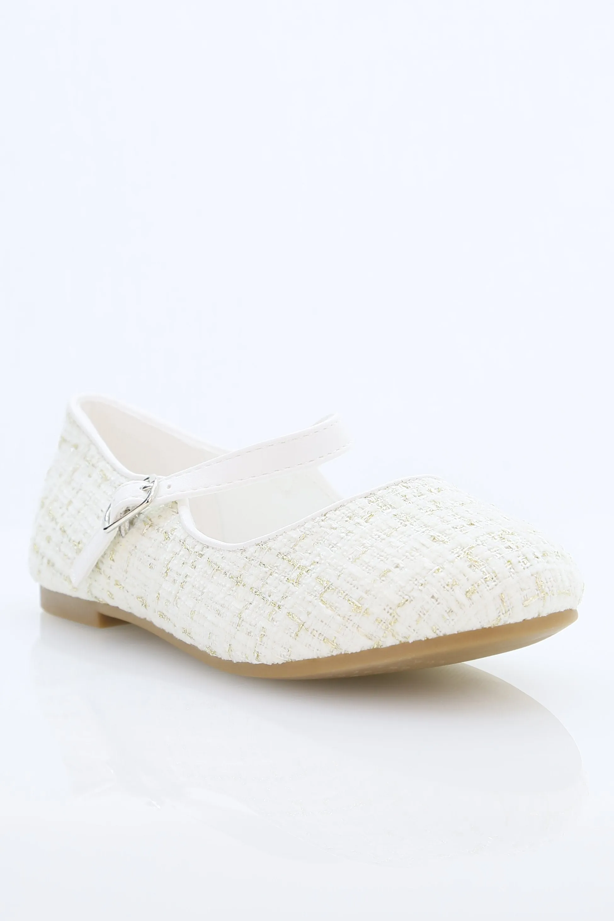Girls' Tweed Flats Mary Jane Shoes - SUZANNE - Ivory