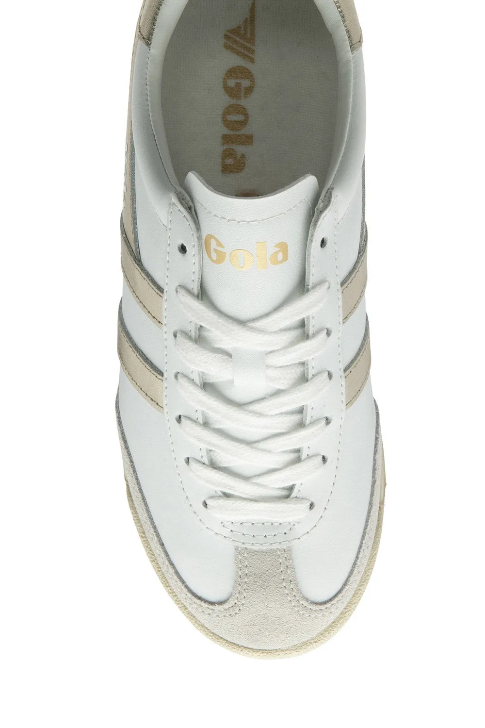 Gola Torpedo Mirror Sneakers for Women in White/Gold | CLB576-WY