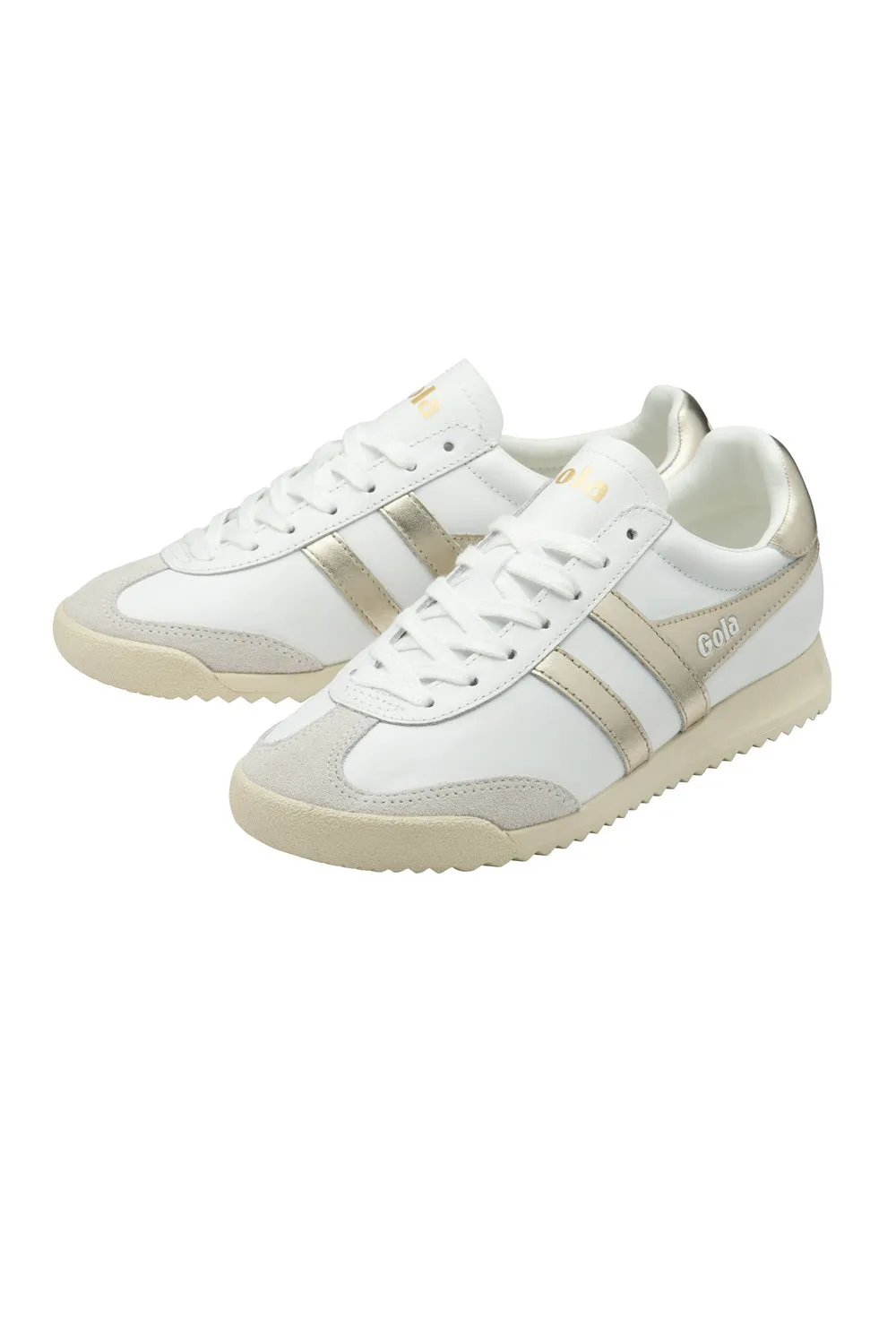 Gola Torpedo Mirror Sneakers for Women in White/Gold | CLB576-WY