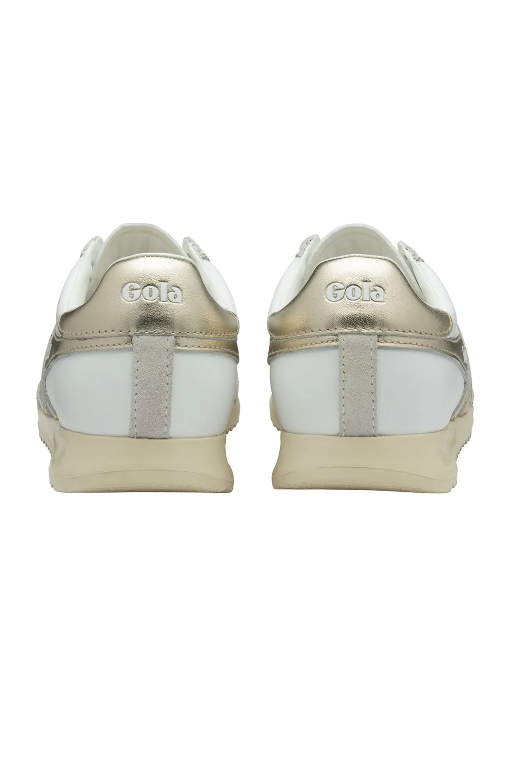 Gola Torpedo Mirror Sneakers for Women in White/Gold | CLB576-WY