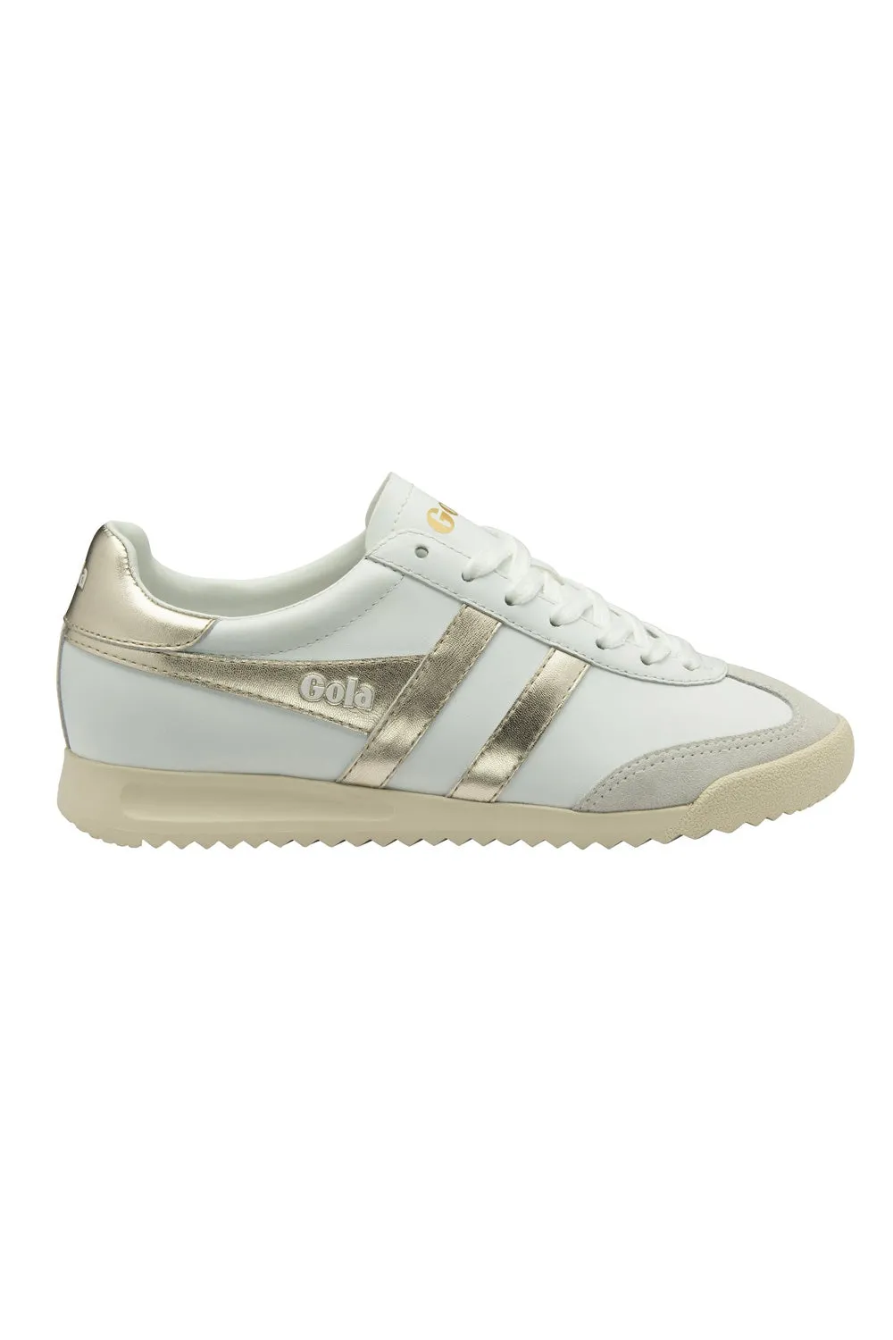 Gola Torpedo Mirror Sneakers for Women in White/Gold | CLB576-WY