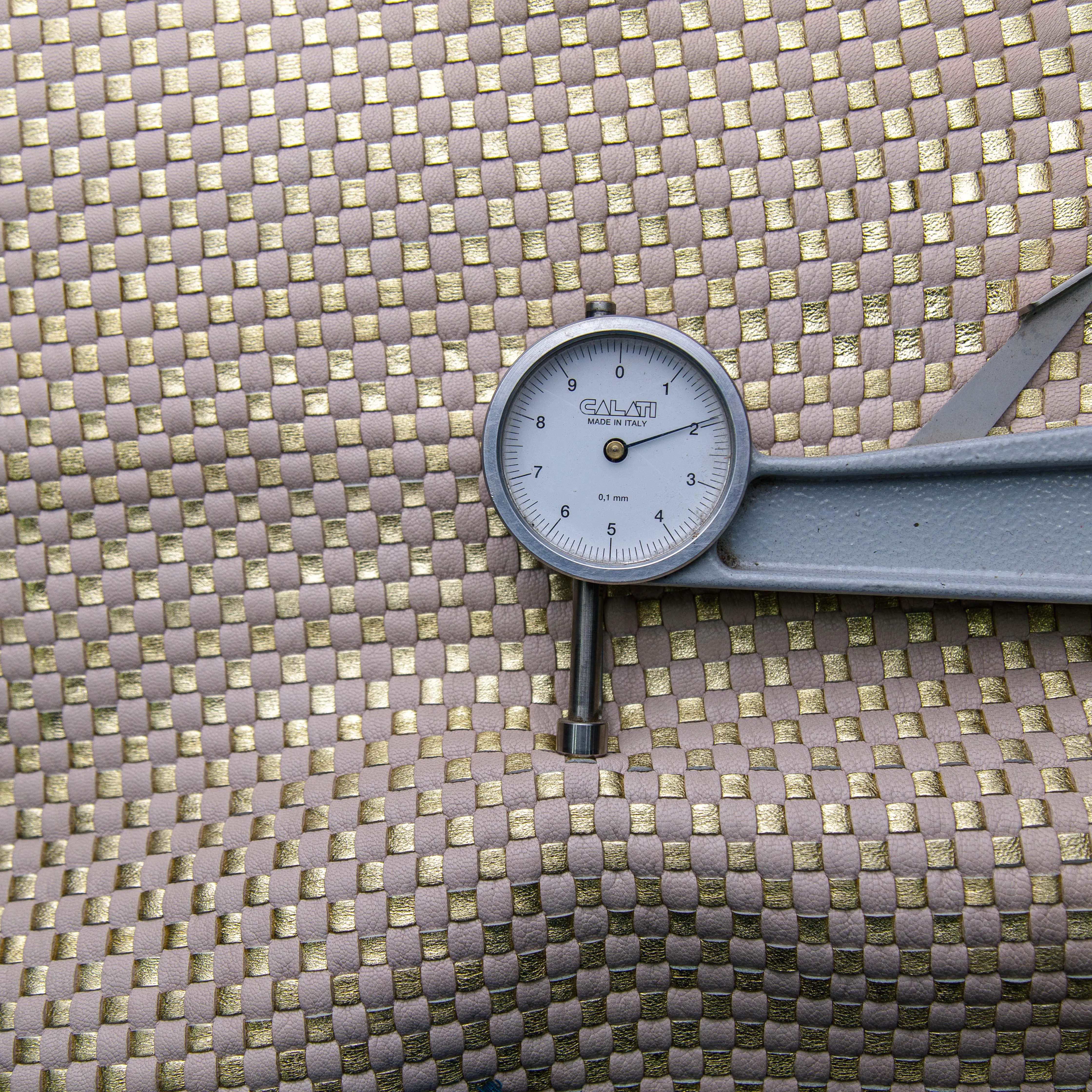 Golden & Off-White Handmade Basket weave Woven Leather