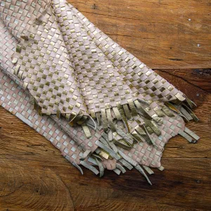 Golden & Off-White Handmade Basket weave Woven Leather