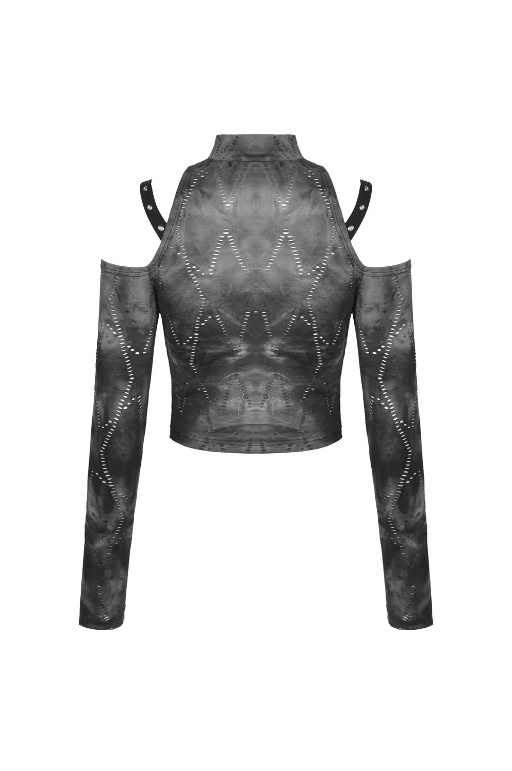Gothic Off Shoulder Long Sleeves Top with Skull Pendant
