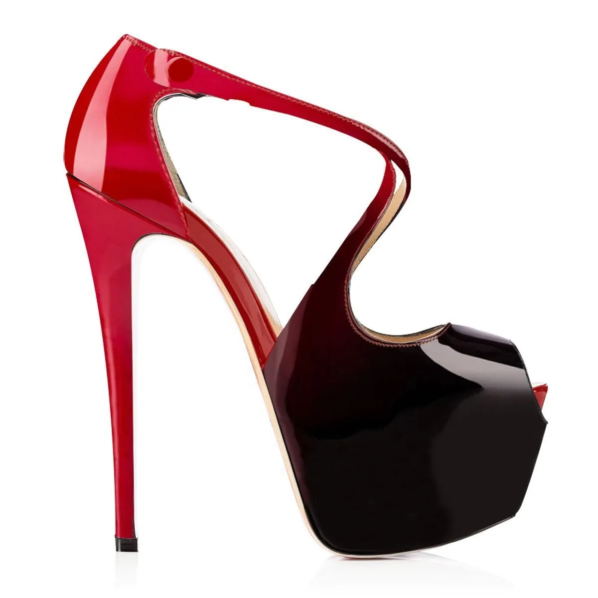 Gradient Color Super High Stiletto Heel Peep-toe Platform Sandals