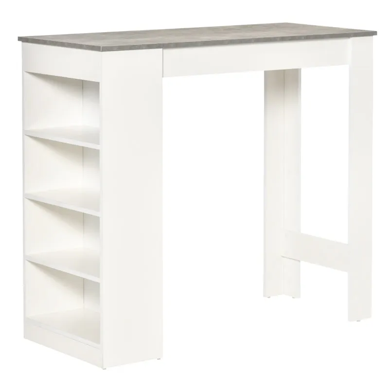 Grey 4-Tier Storage Shelf Bar Table