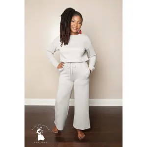 Grey Blue Ultra Textured Culotte Set