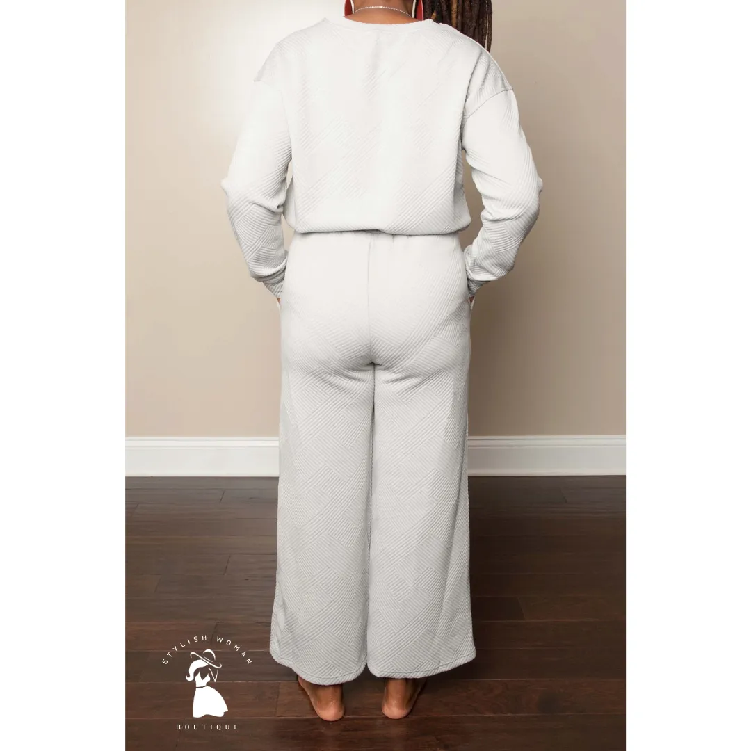 Grey Blue Ultra Textured Culotte Set