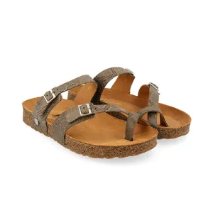 Haflinger Hedda Sandal (Women) - Taupe Reptile