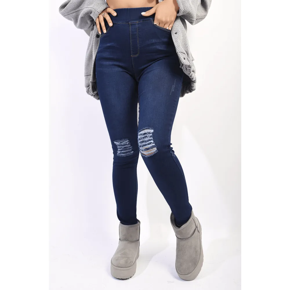 High Waisted Ripped Skinny Jeggings