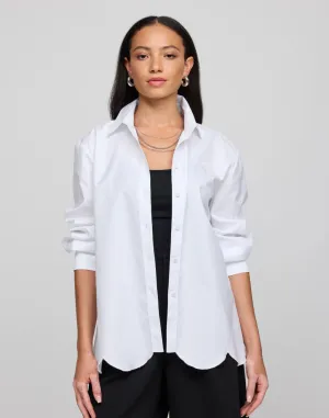 HINSON WU - BLAIR LONG SLEEVE SHIRT WITH SCALLOPED HEM