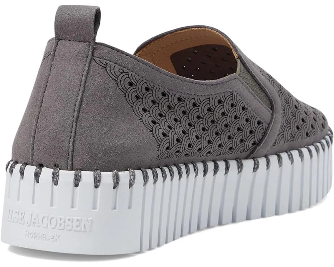 ILSE JACOBSEN SMOKED PEARL TULIP PLATFORM SIDE ELASTIC SHOE