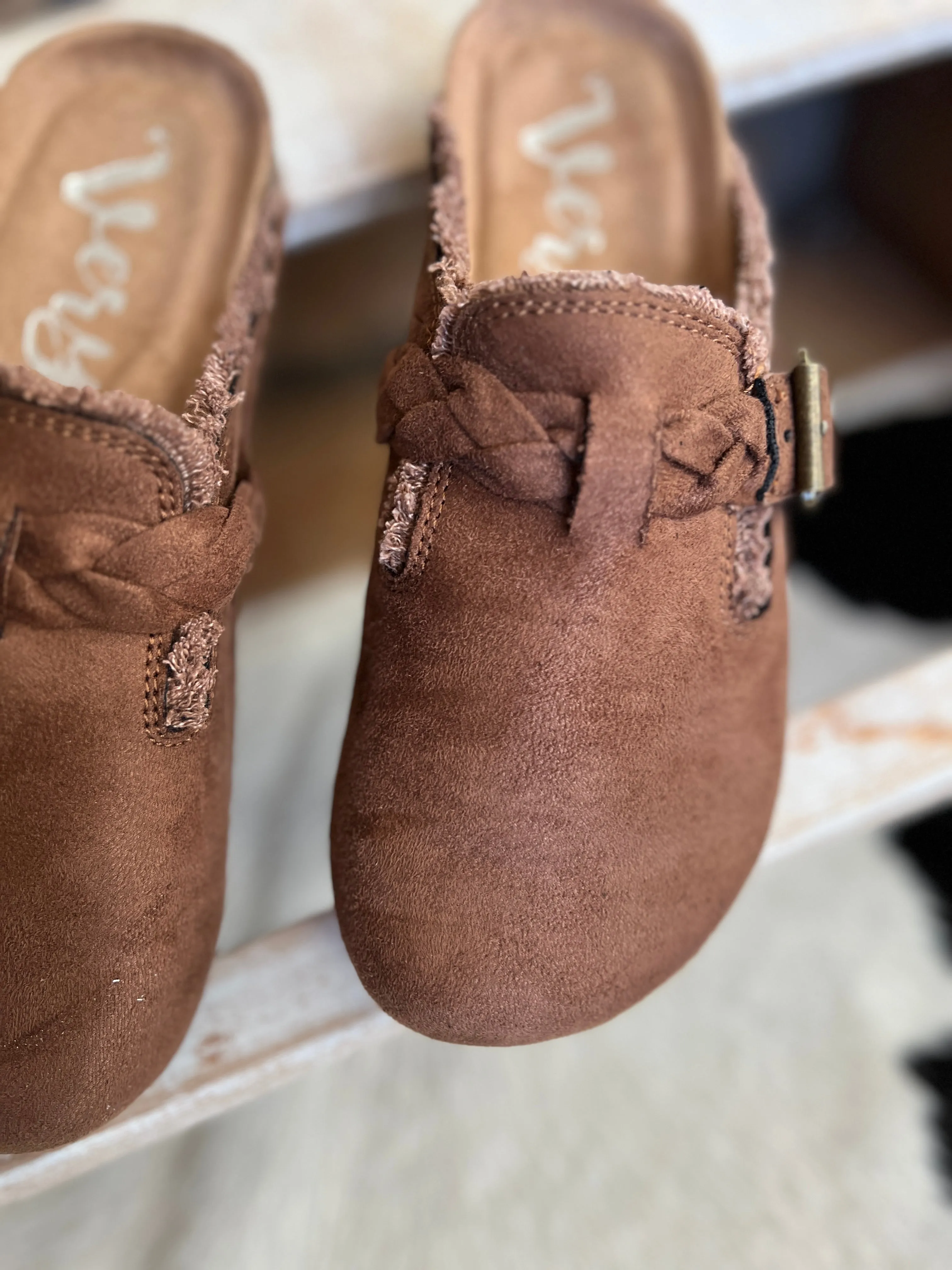 Iris Brown Braided Clogs