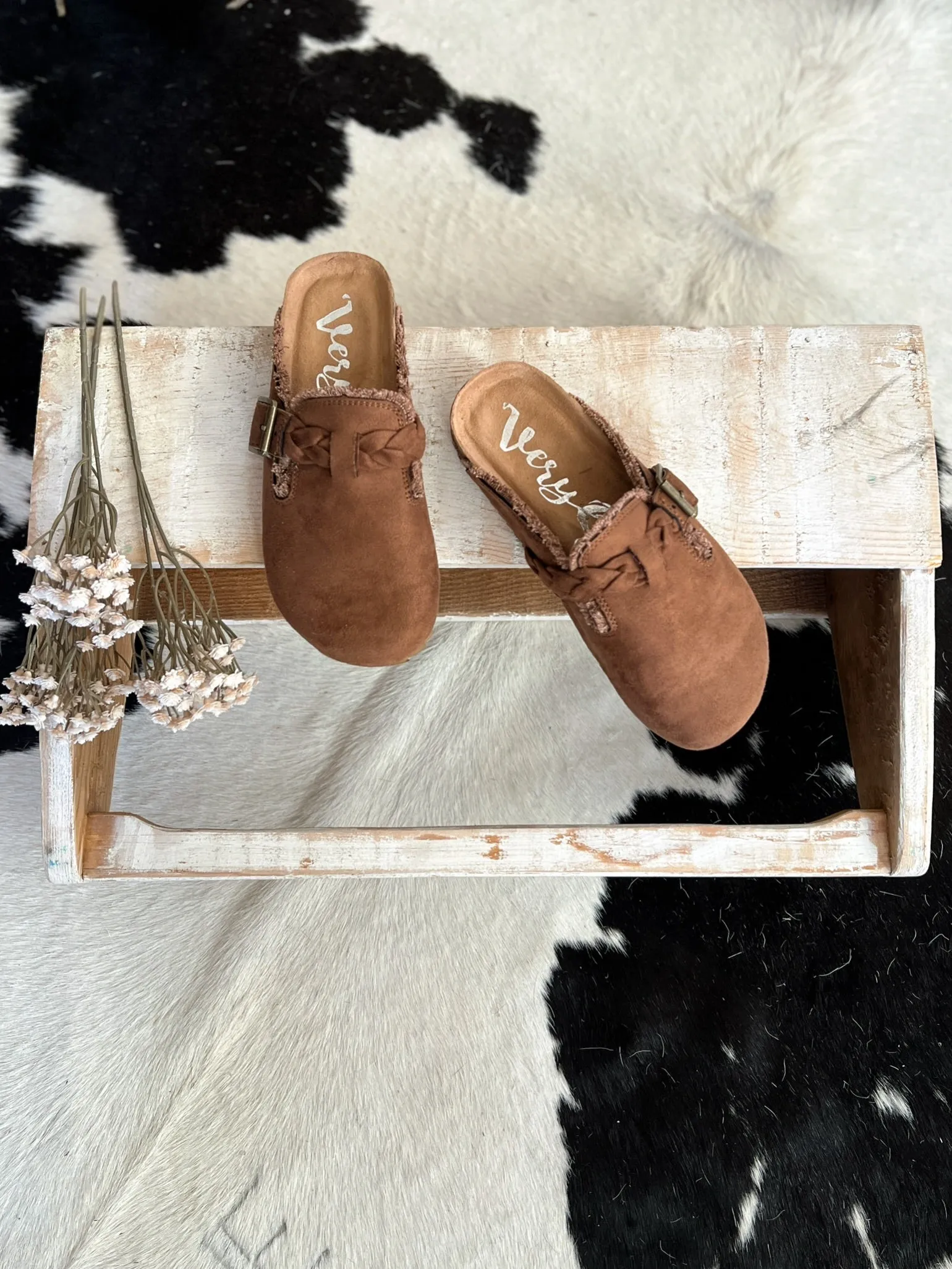 Iris Brown Braided Clogs