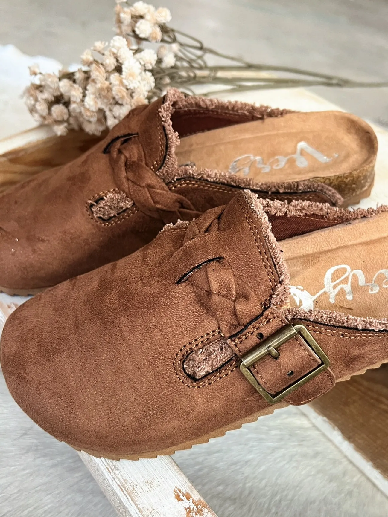 Iris Brown Braided Clogs