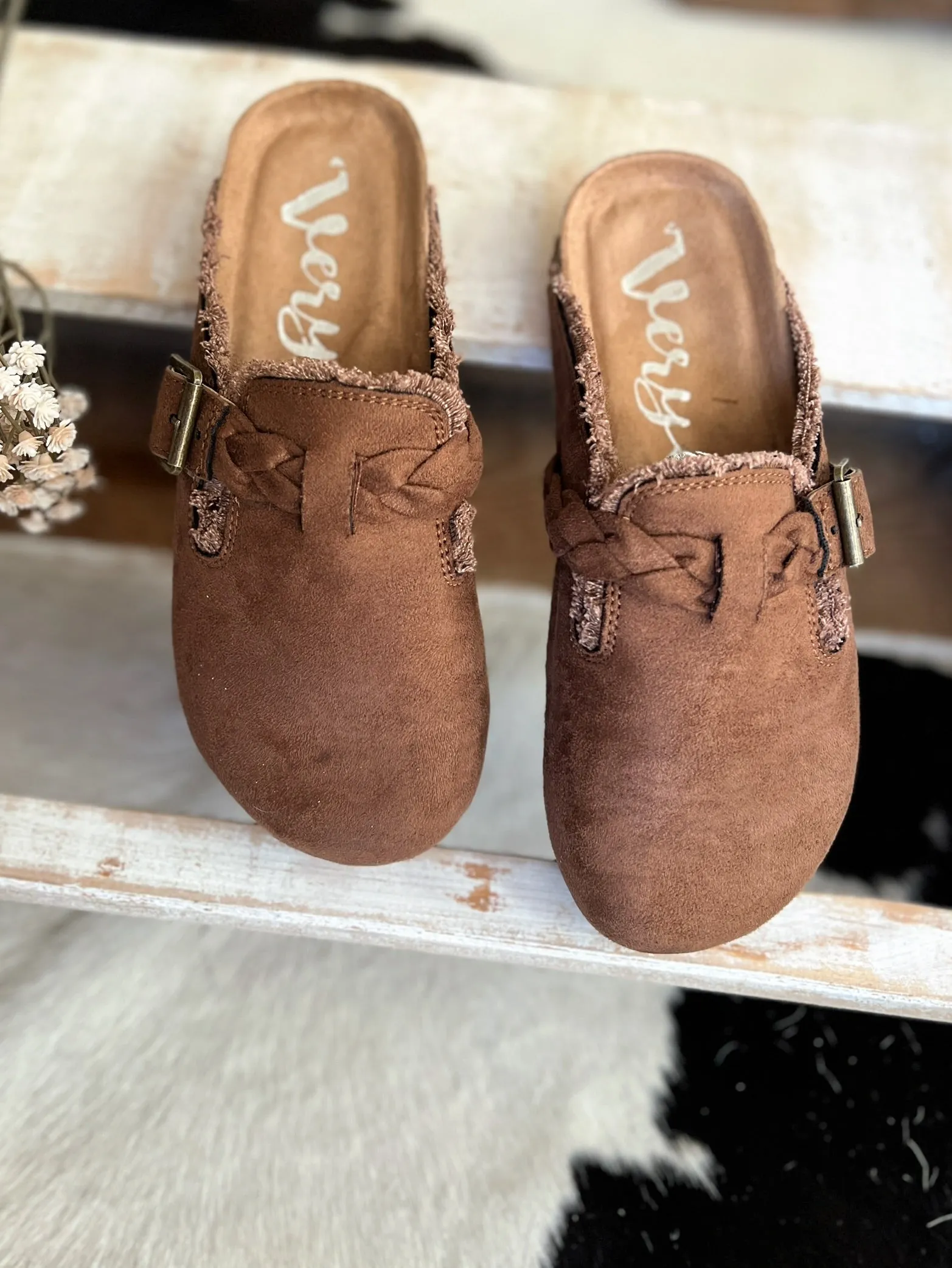 Iris Brown Braided Clogs