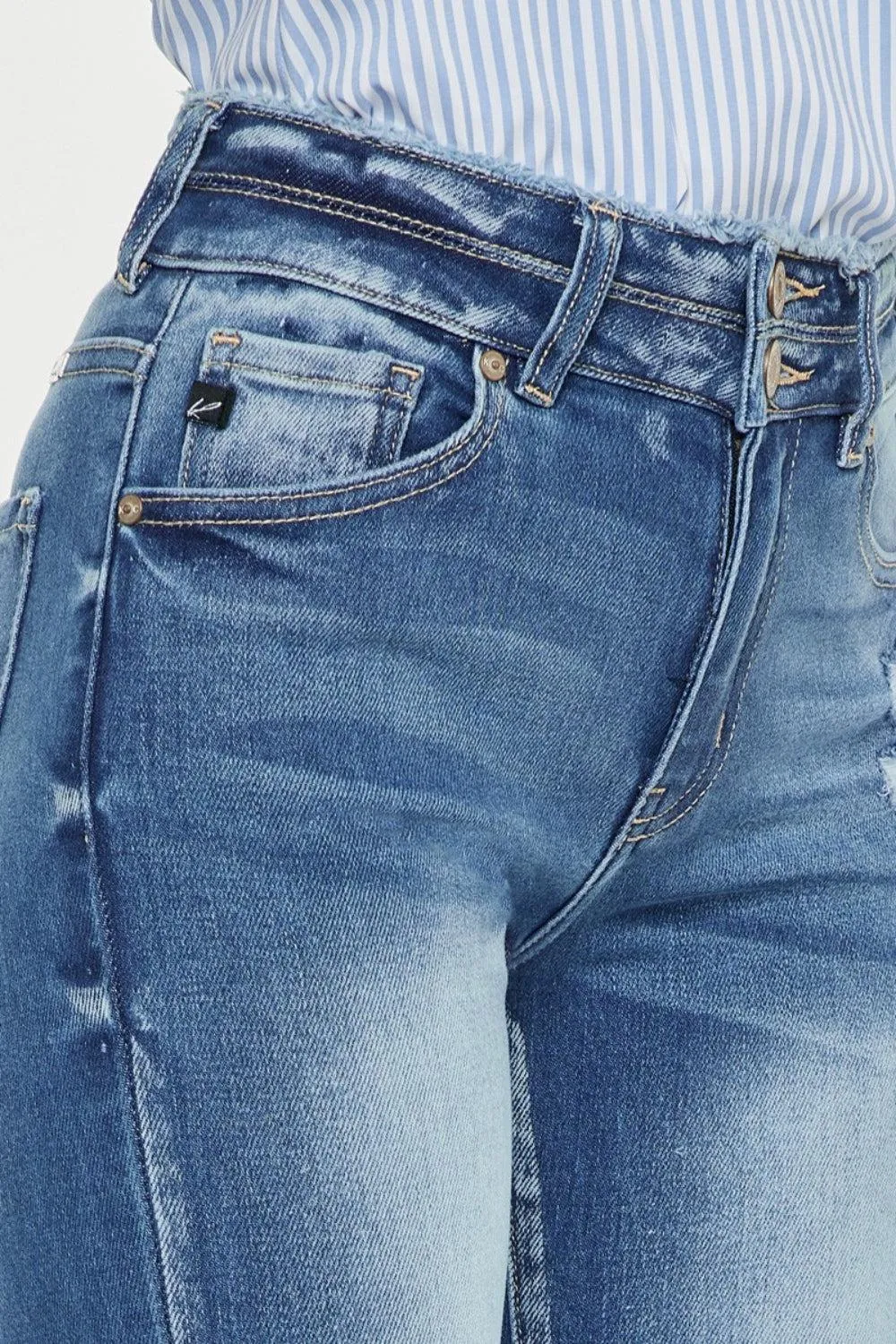 KANCAN Enduring Raw Hem Cropped Skinny Jeans
