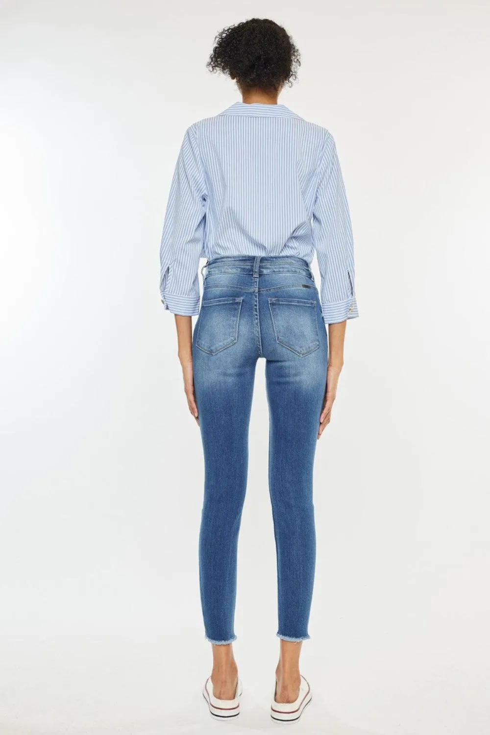 KANCAN Enduring Raw Hem Cropped Skinny Jeans