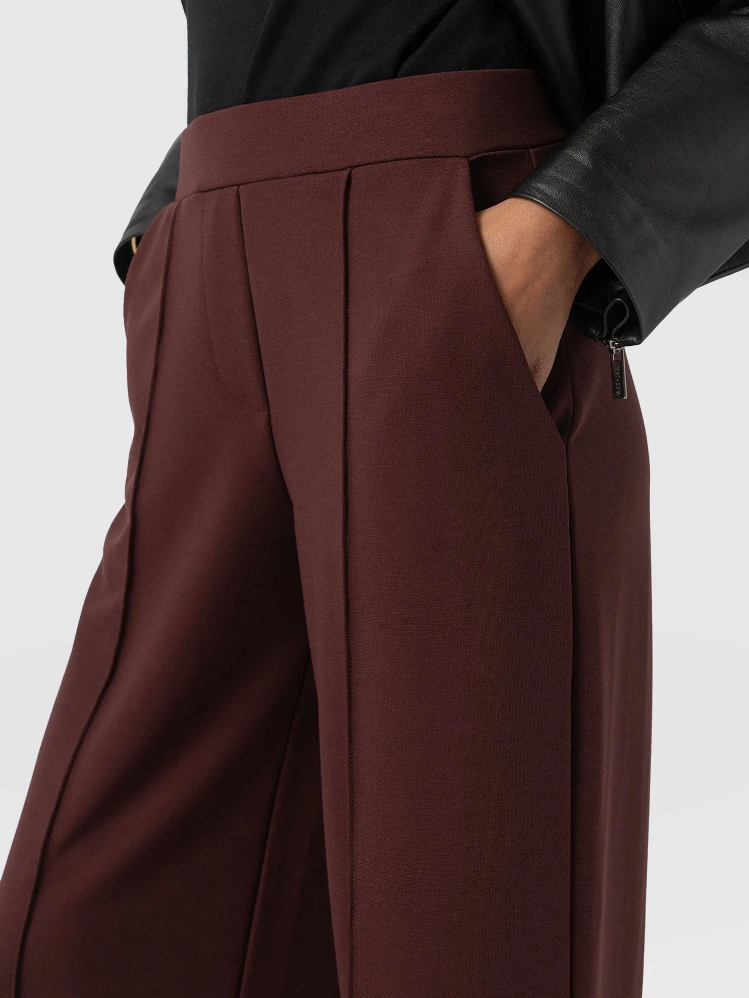 Keller Wide Leg Pant - Maroon